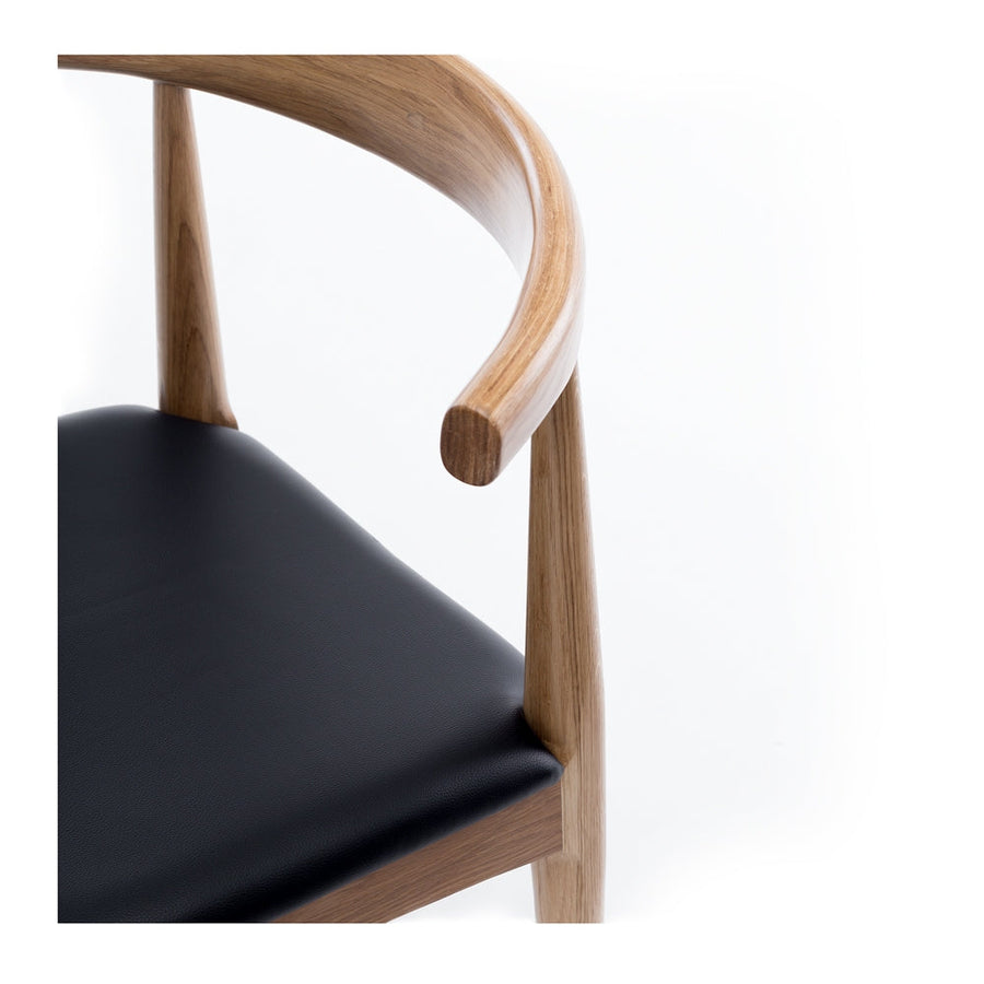 Solid Oak Elbow Chair - Natural & Black