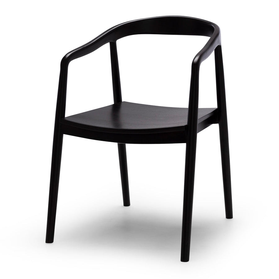 Solid Teak Dining Chair - Black