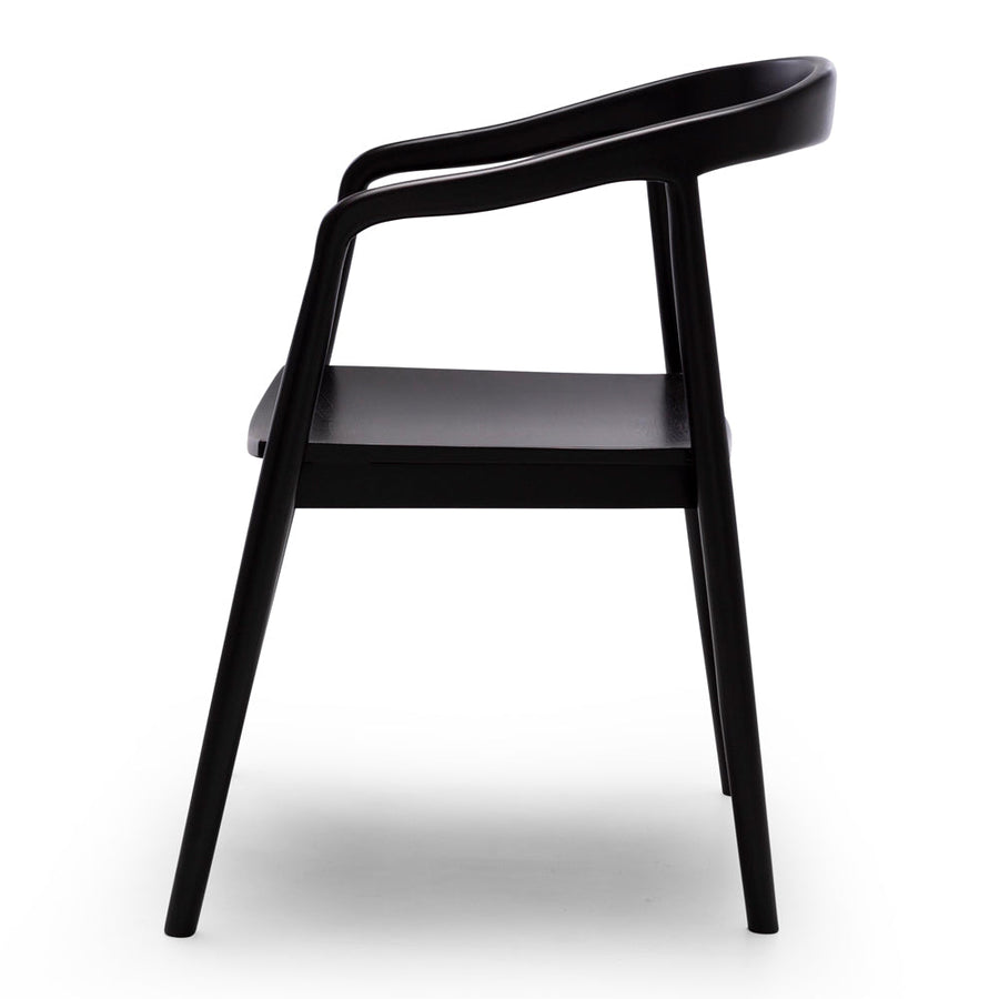 Solid Teak Dining Chair - Black