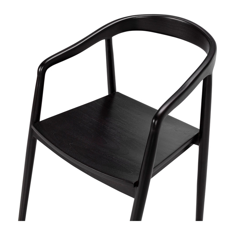 Solid Teak Dining Chair - Black