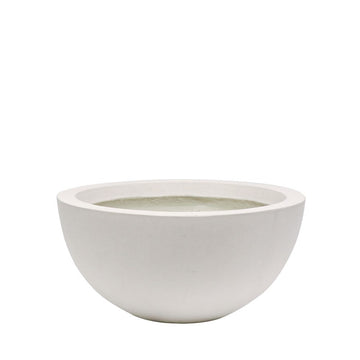 Westhampton Low Bowl White Concrete Pot - Medium