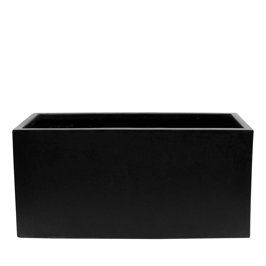 Westhampton Rectangular Black Concrete Planter - Large