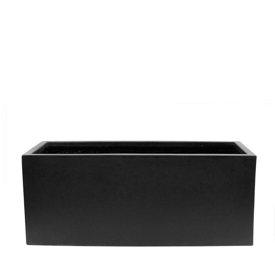 Westhampton Rectangular Black Concrete Planter - Medium