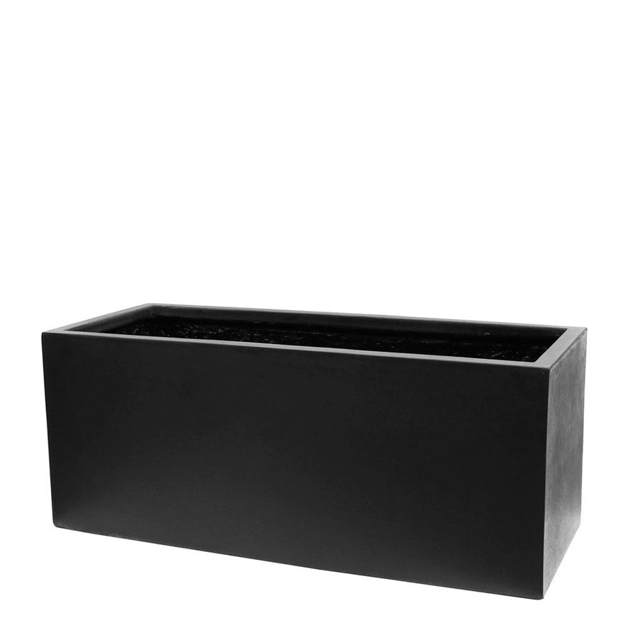 Westhampton Rectangular Black Concrete Planter - Medium