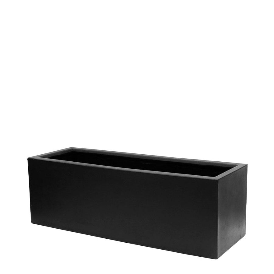 Westhampton Rectangular Black Concrete Planter - Small