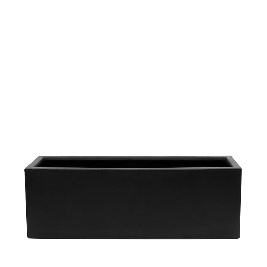 Westhampton Rectangular Black Concrete Planter - Small