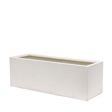 Westhampton Rectangular White Concrete Planter - Small