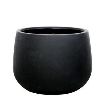 Westhampton Rounded Bowl Black Concrete Pot - Large