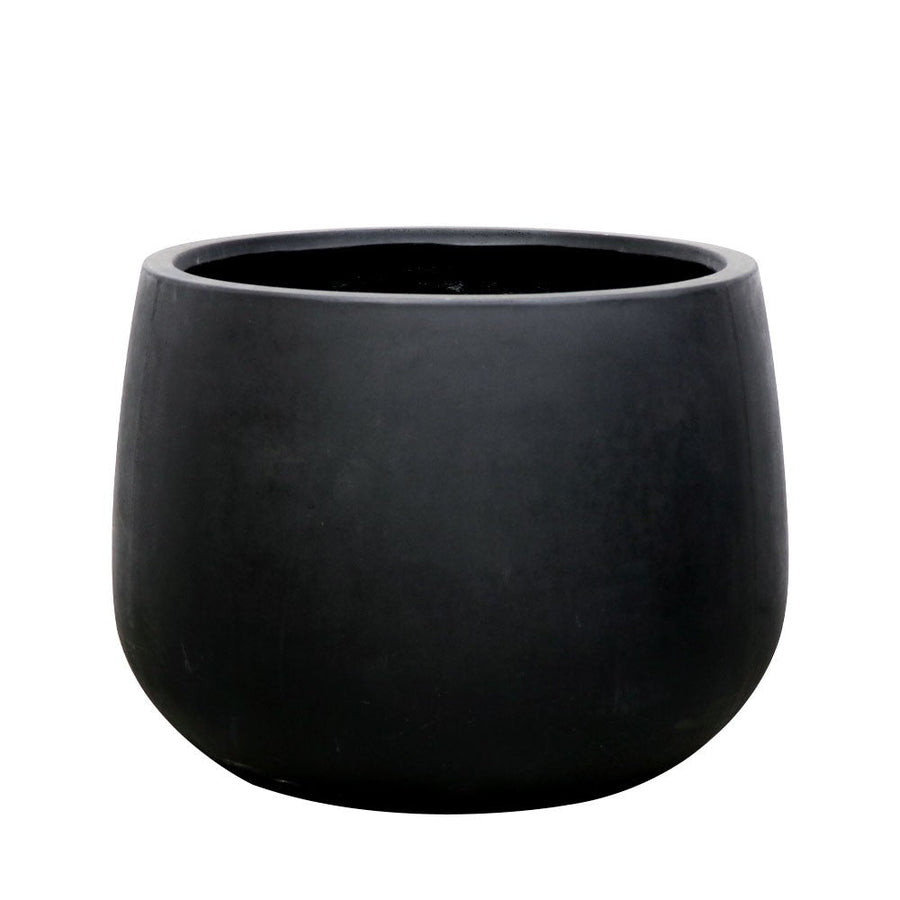 Westhampton Rounded Bowl Black Concrete Pot - Large