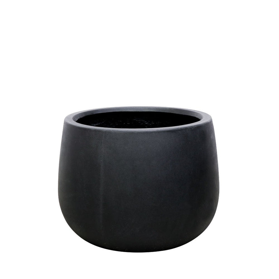 Westhampton Rounded Bowl Black Concrete Pot - Medium