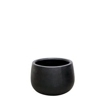 Westhampton Rounded Bowl Black Concrete Pot - Small