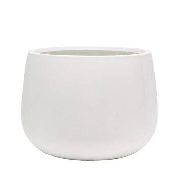 Westhampton Rounded Bowl White Concrete Pot - Large