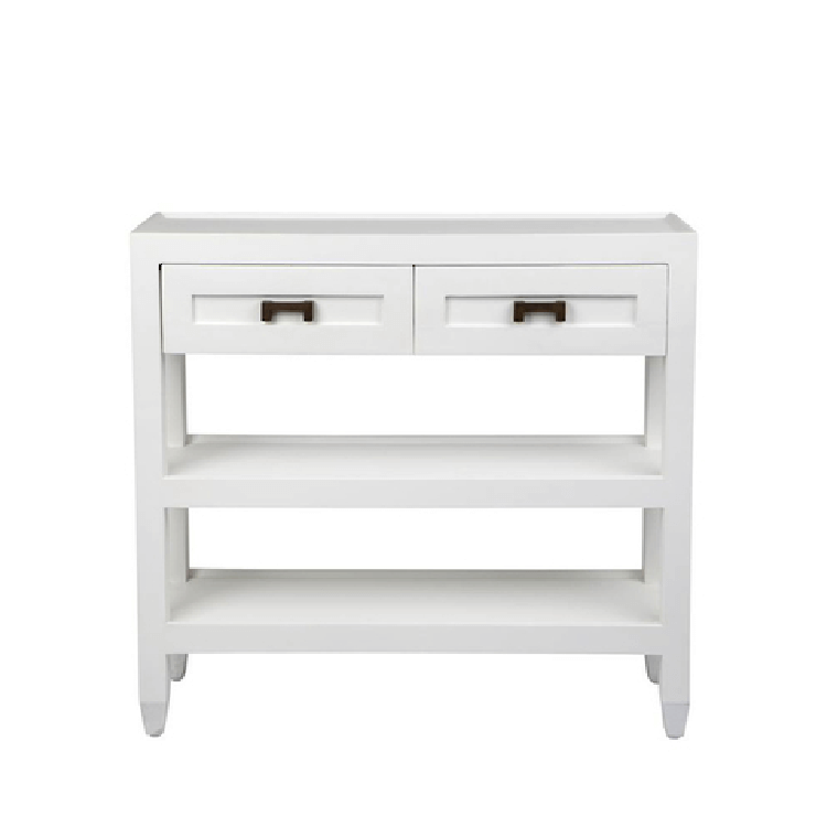 White Brass Handle Console