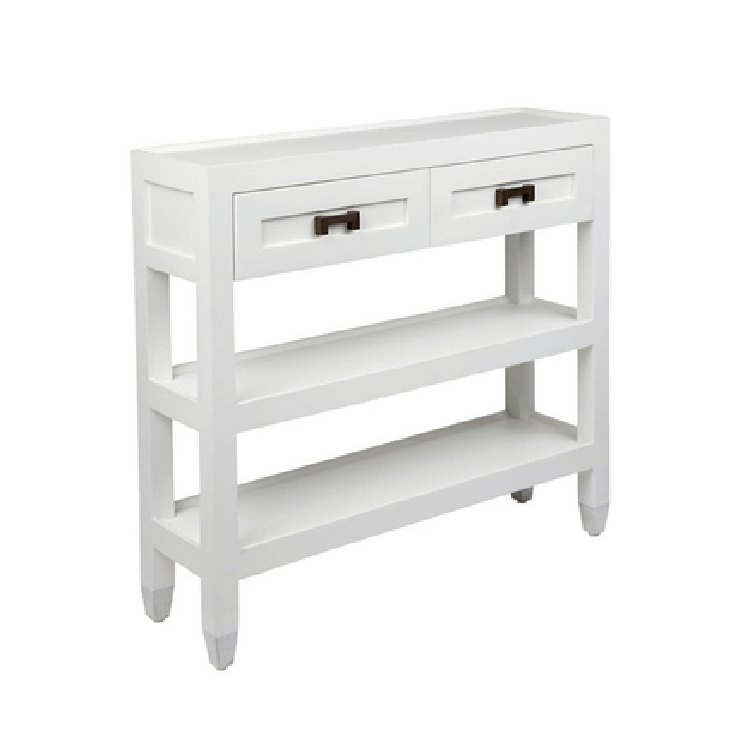 White Brass Handle Console