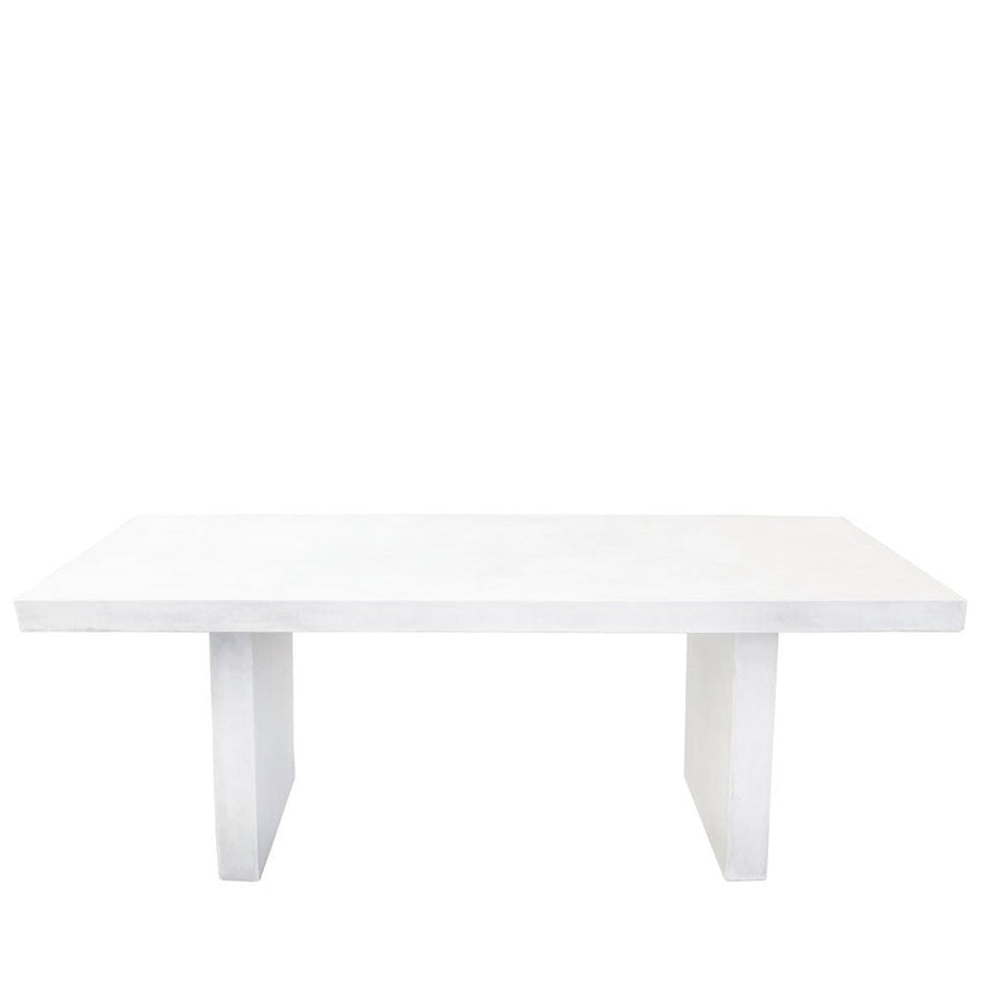 Sculptural White Concrete Outdoor Dining Table - 2.00 Metres