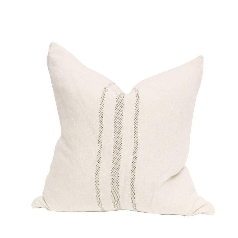 White Linen Dotted Stripe Cushion