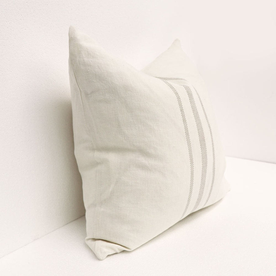 White Linen Dotted Stripe Cushion