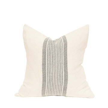 White Linen Soft Indigo Stripe Cushion