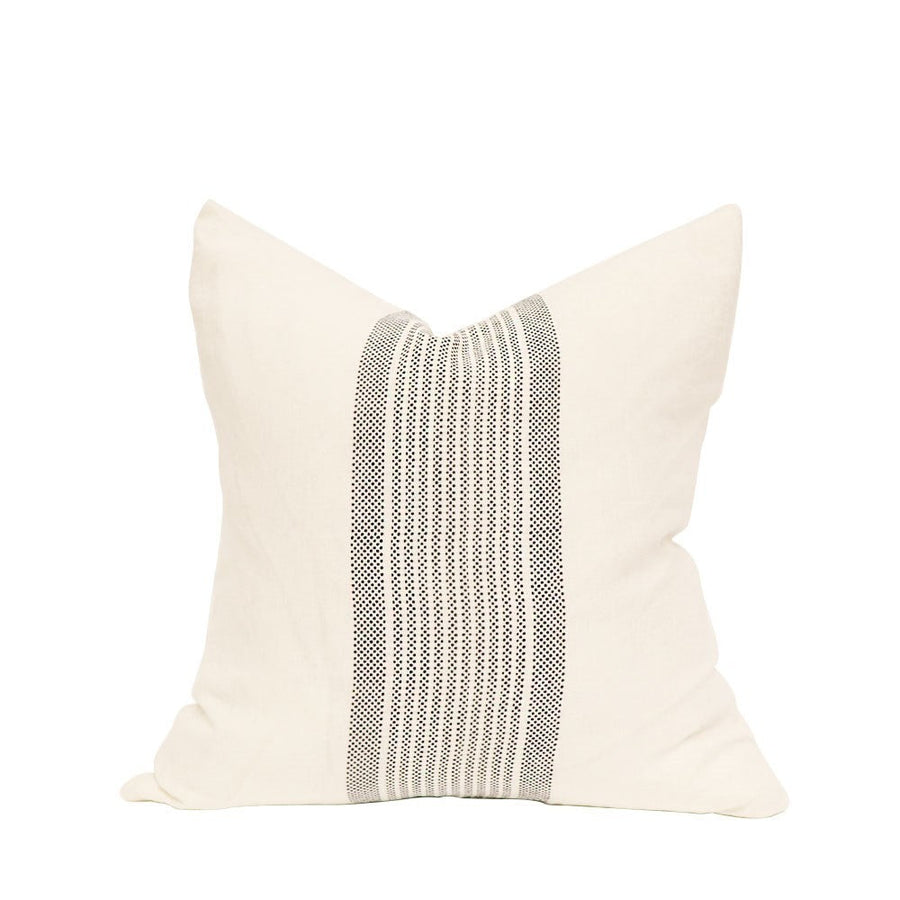 White Linen Soft Indigo Stripe Cushion