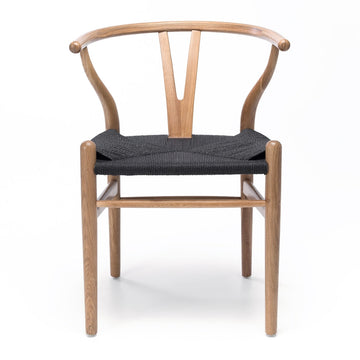 Wishbone Solid Oak Dining Chair - Natural & Black