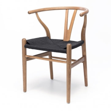 Wishbone Solid Oak Dining Chair - Natural & Black