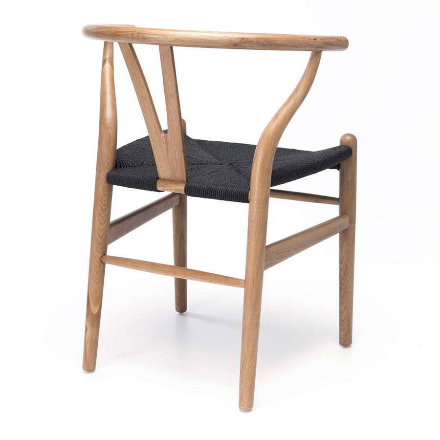 Wishbone Solid Oak Dining Chair - Natural & Black