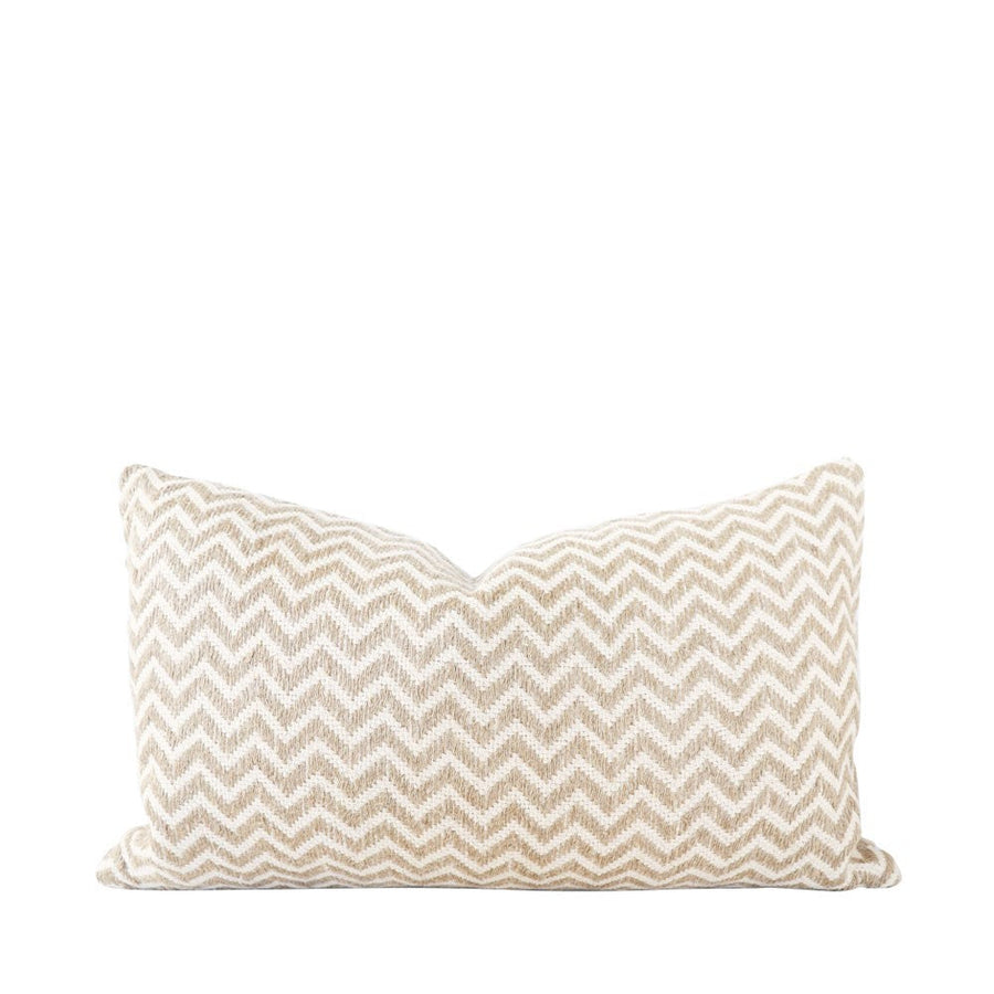 Zig Zag Rectangle Cushion - Natural & Cream