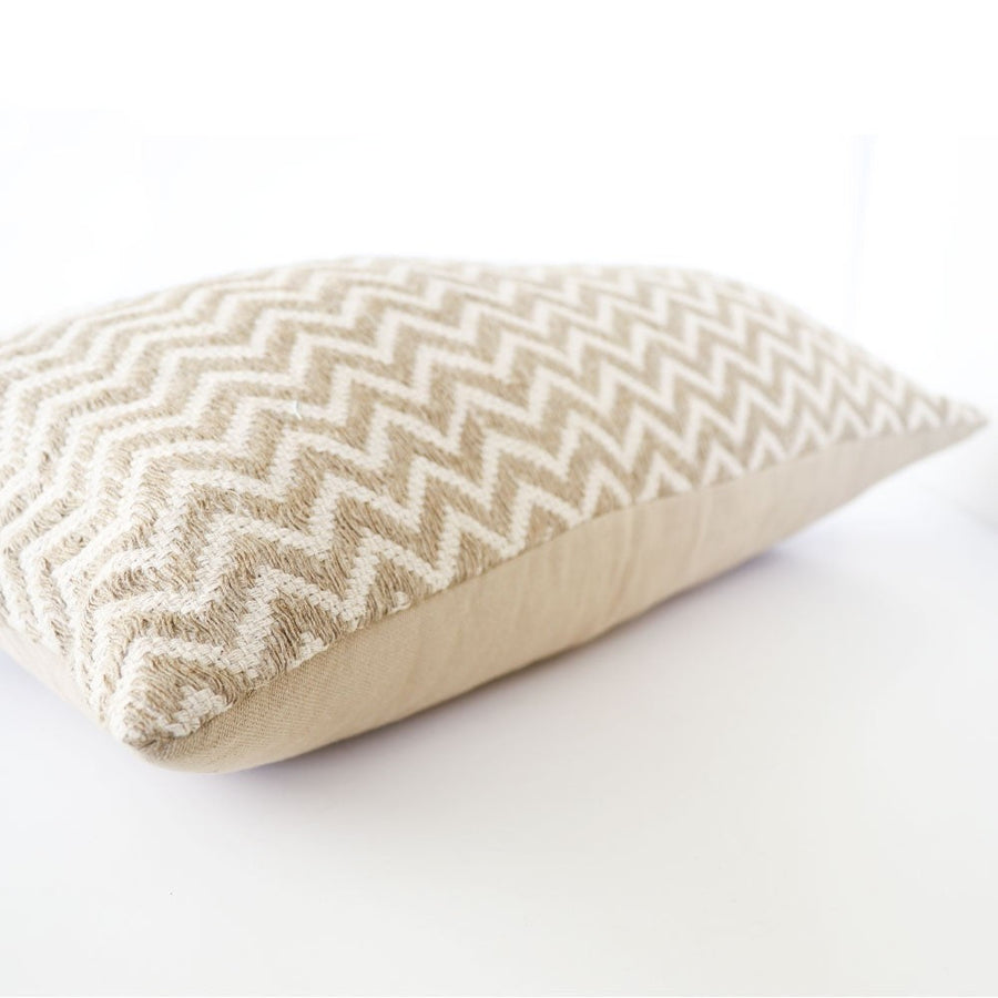 Zig Zag Rectangle Cushion - Natural & Cream