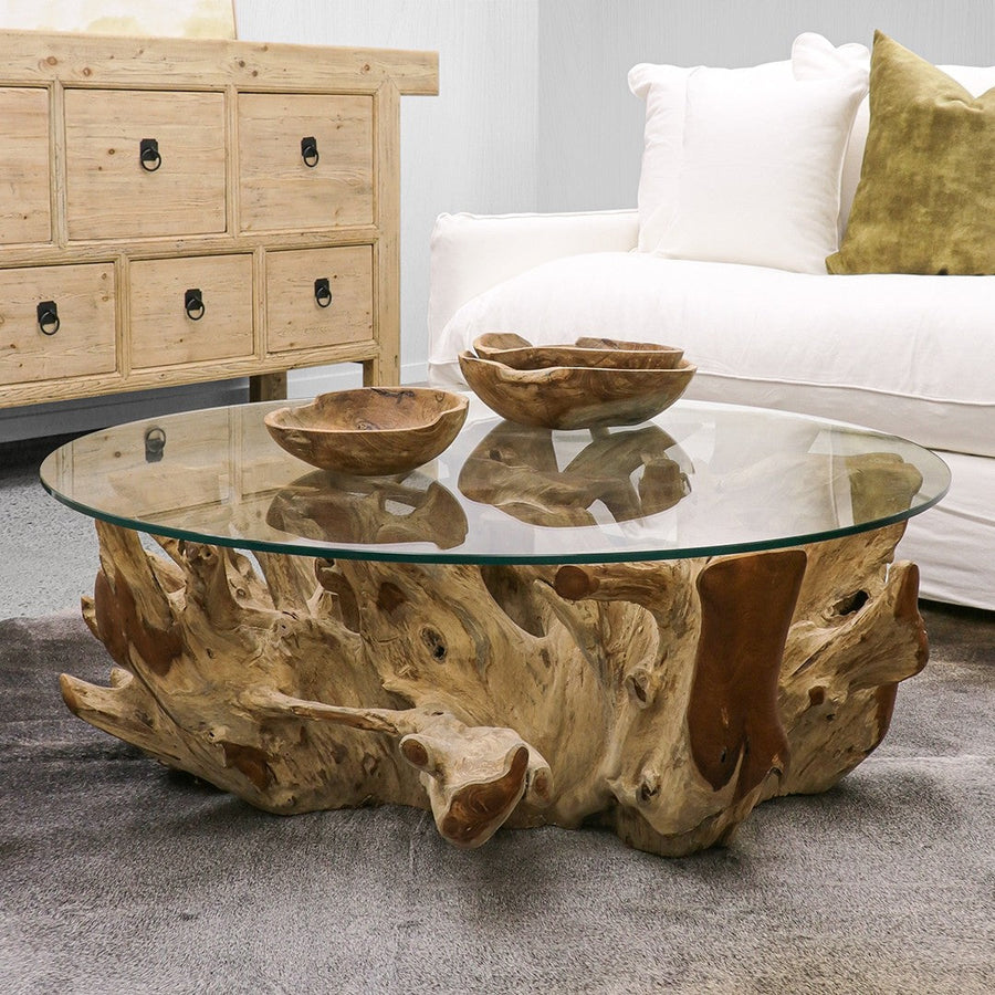 Teak Tree Root Coffee Table - Round