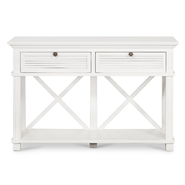 Malibu White Two Drawer Console